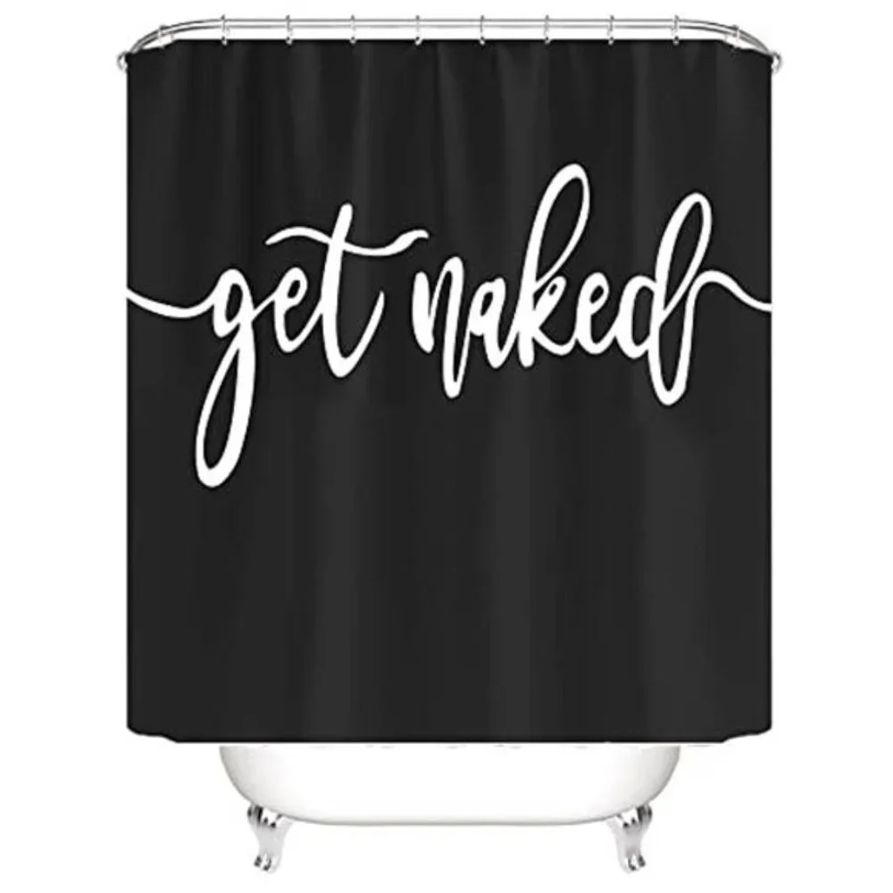 70x70 inches Get Shower Curtain Set Funny Quote Durable Waterproof Polyester